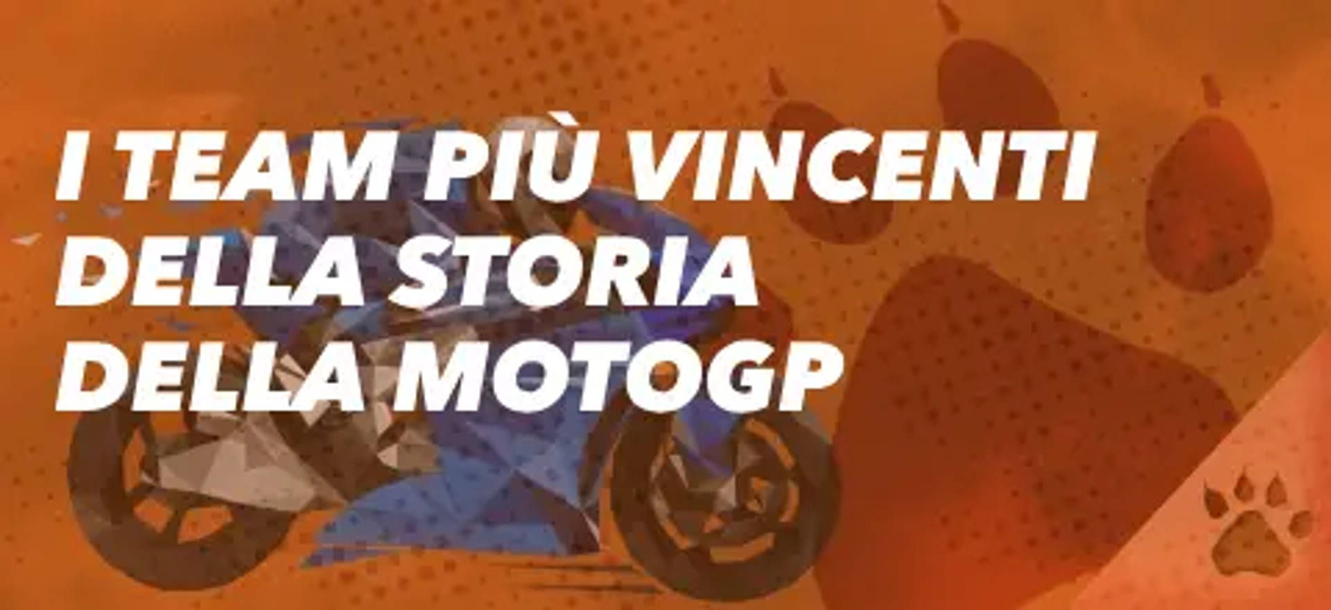I team più vincenti della storia della MotoGP, con una moto stilizzata.