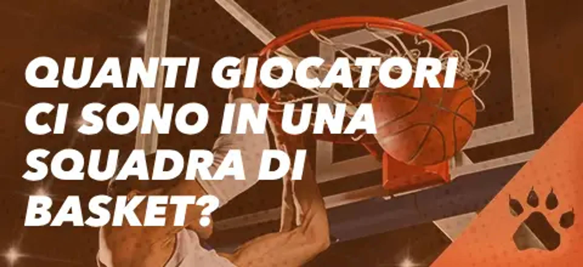 Quanti giocatori ci sono in una squadra di basket? Pallone da basket che passa attraverso il canestro.