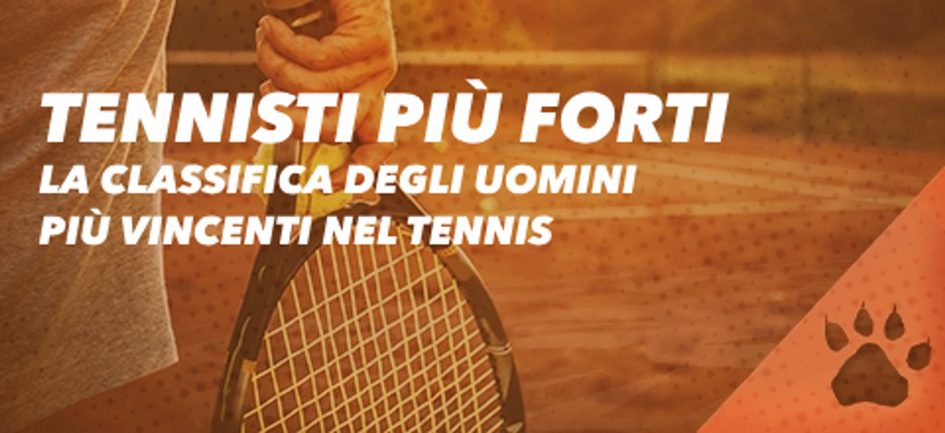 Classifica dei tennisti più forti con racchetta e palla da tennis.