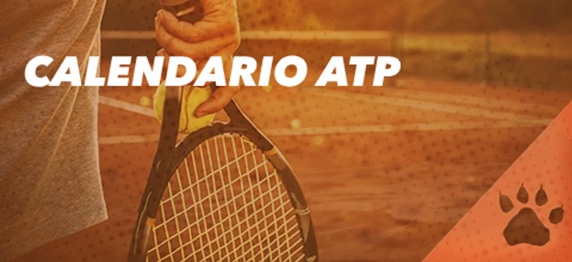 Calendario ATP con racchetta da tennis e pallina.
