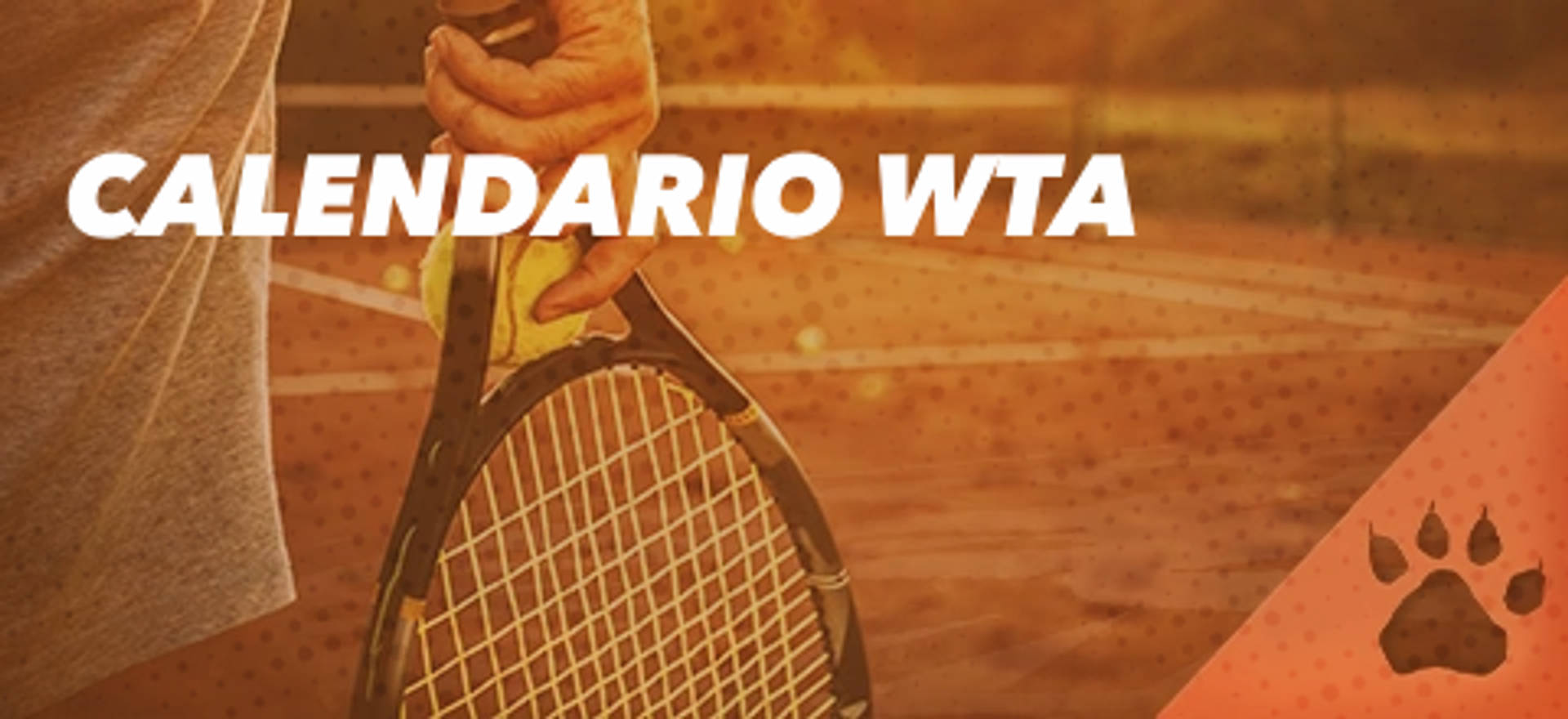 Calendario WTA con racchetta da tennis e pallina.