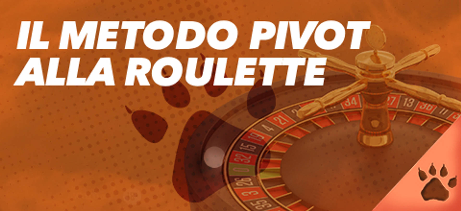 Il metodo Pivot alla Roulette, con una ruota della roulette e l'impronta di una zampa.