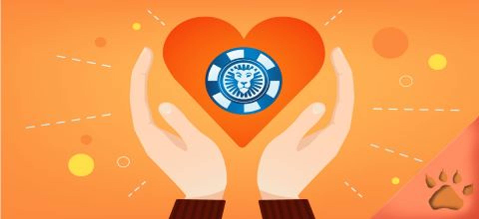 Mani che sostengono un cuore con una chip di casinò, simbolo di gioco responsabile.