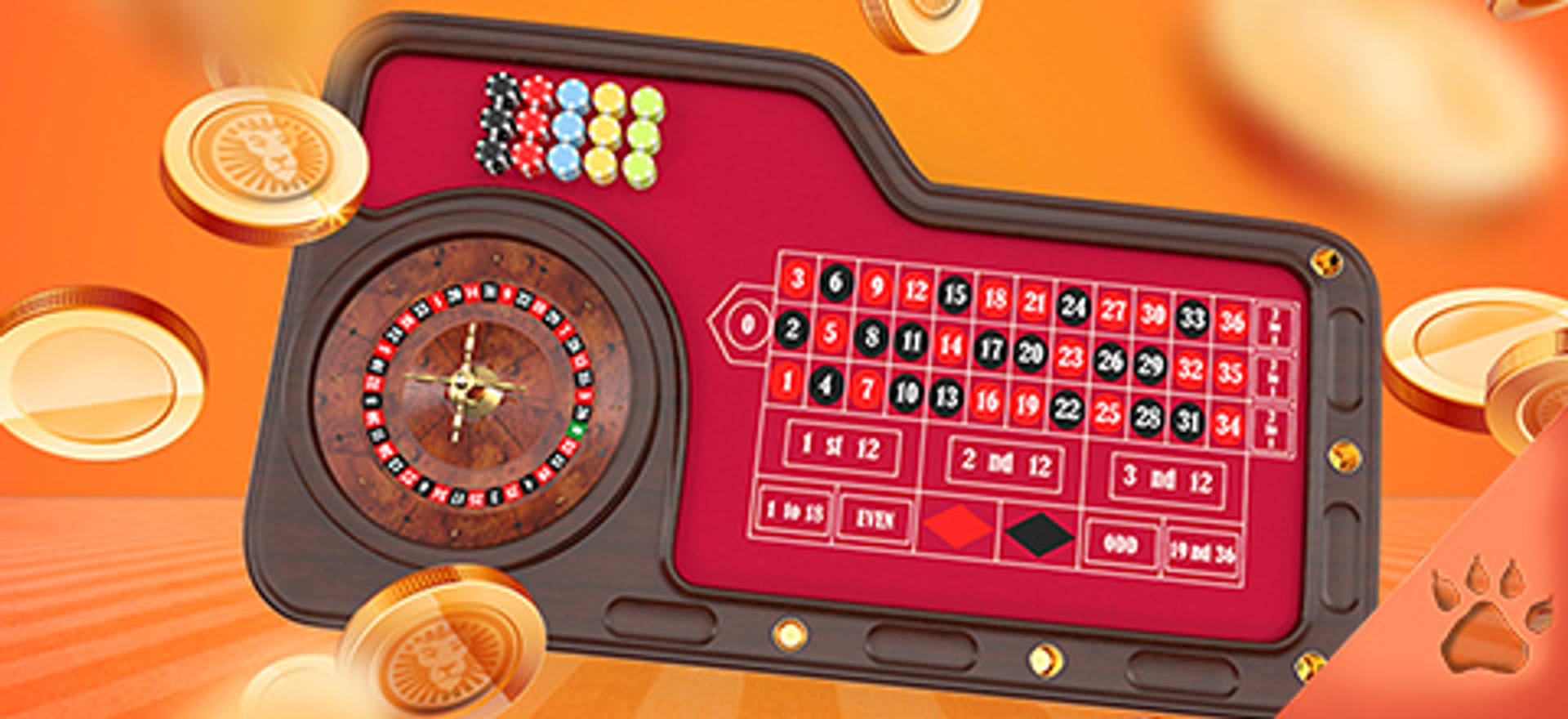 Immagine di un tavolo da roulette con fiches e numeri.