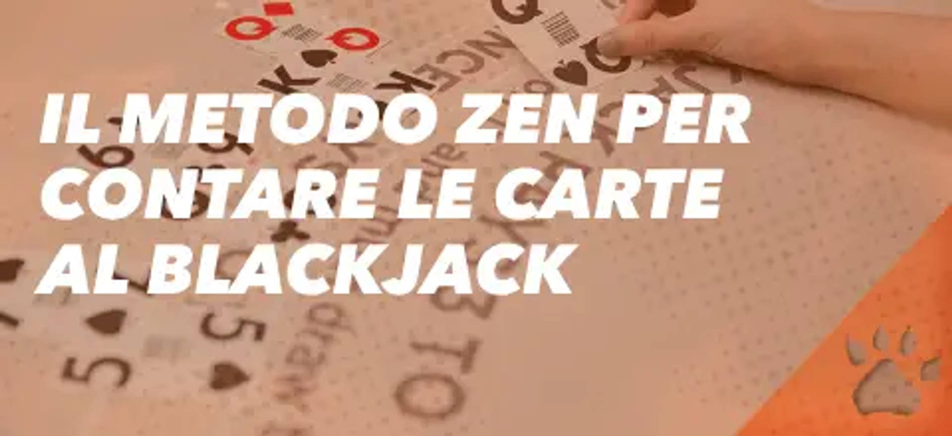 Il metodo Zen per contare le carte al Blackjack, con carte da gioco sparse.