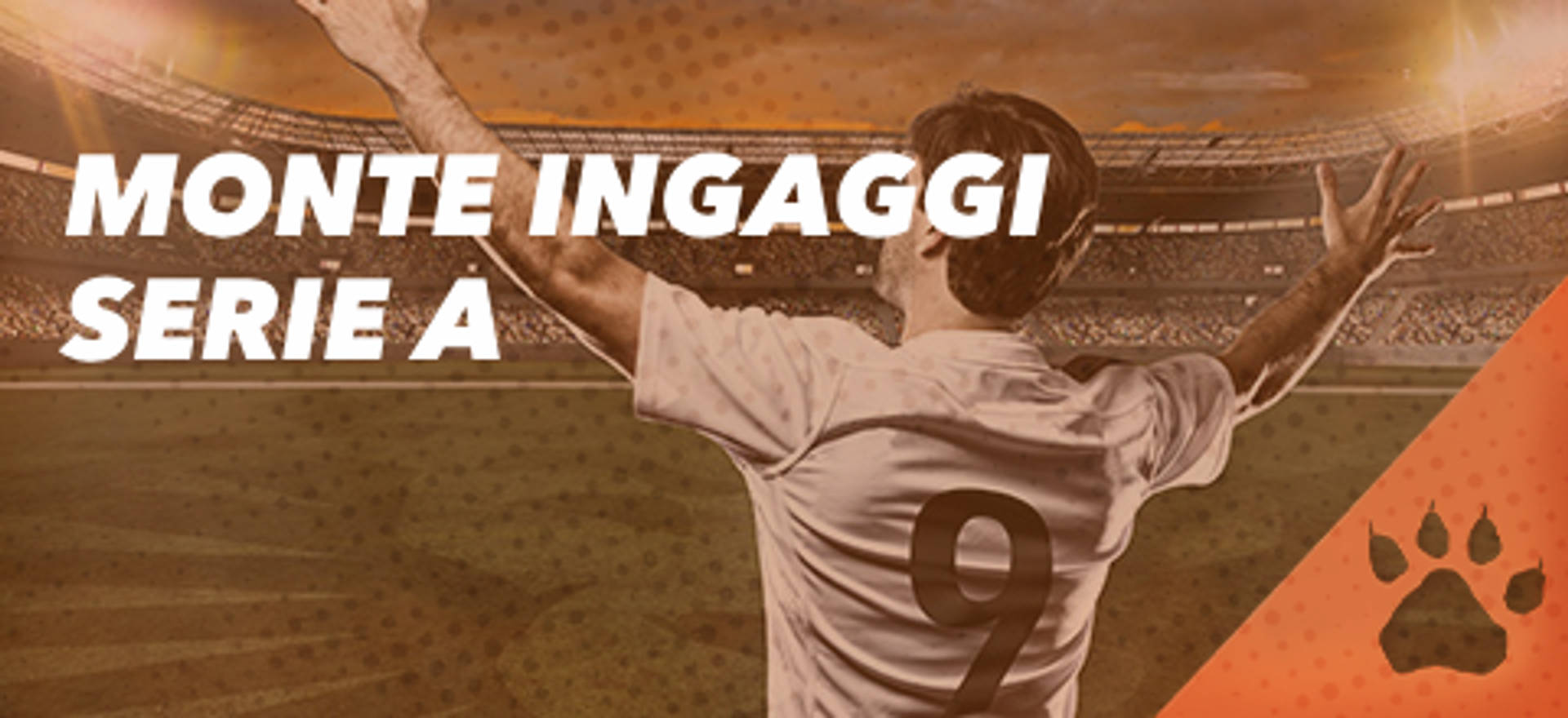 calciatore esulta in uno stadio.