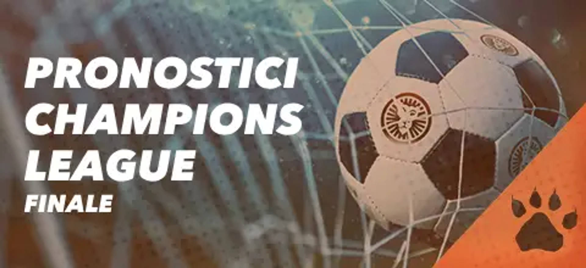 Pronostici Champions League finale con pallone da calcio.