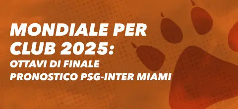 sfondo arancione con testo su Pronostico PSG-Inter Miami