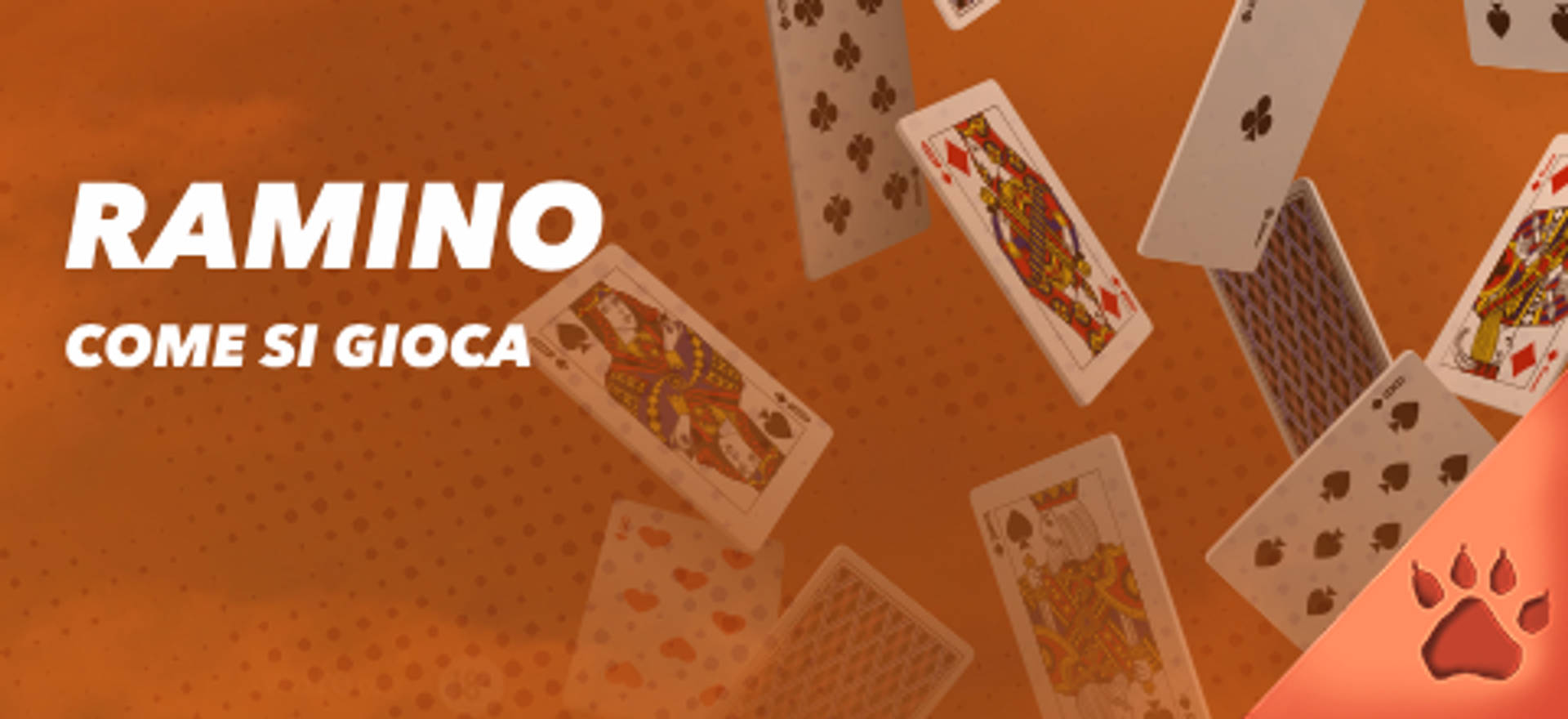 Ramino e istruzioni su come giocare, con carte da gioco sparse.