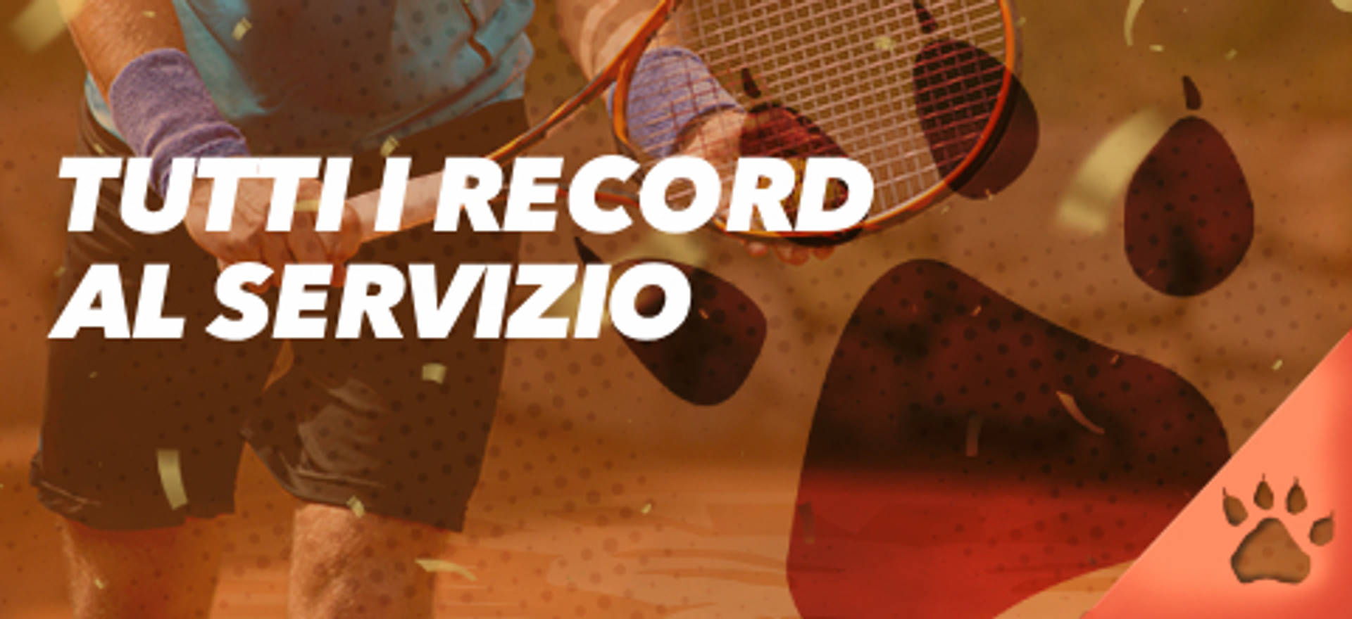 Tutti i record al servizio, con un tennista e una racchetta.